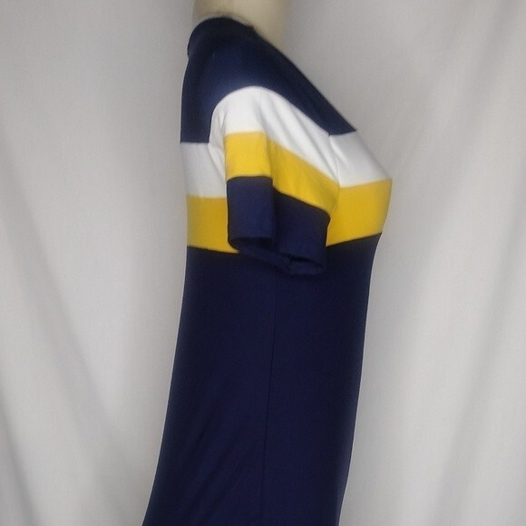 Navy Blue With Stripes Bodycon Dress S - Picture 10 of 15